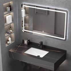 24" Floating Bathroom Vanity Set Single Layer Single Sink White/Black/Grey (W/ Faucet, LED Mirror)