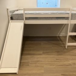 Gymax Wood Loft Bed Elevated, Twin, For kids