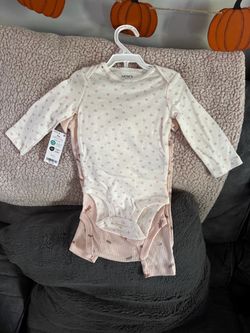 Carter's Baby Girl Bodysuits 9M Set of 2 NWT