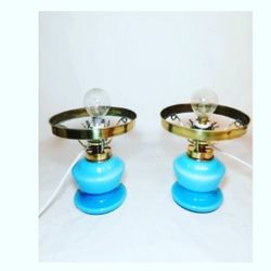 Mid-Century vintage 50s blue table Lamps