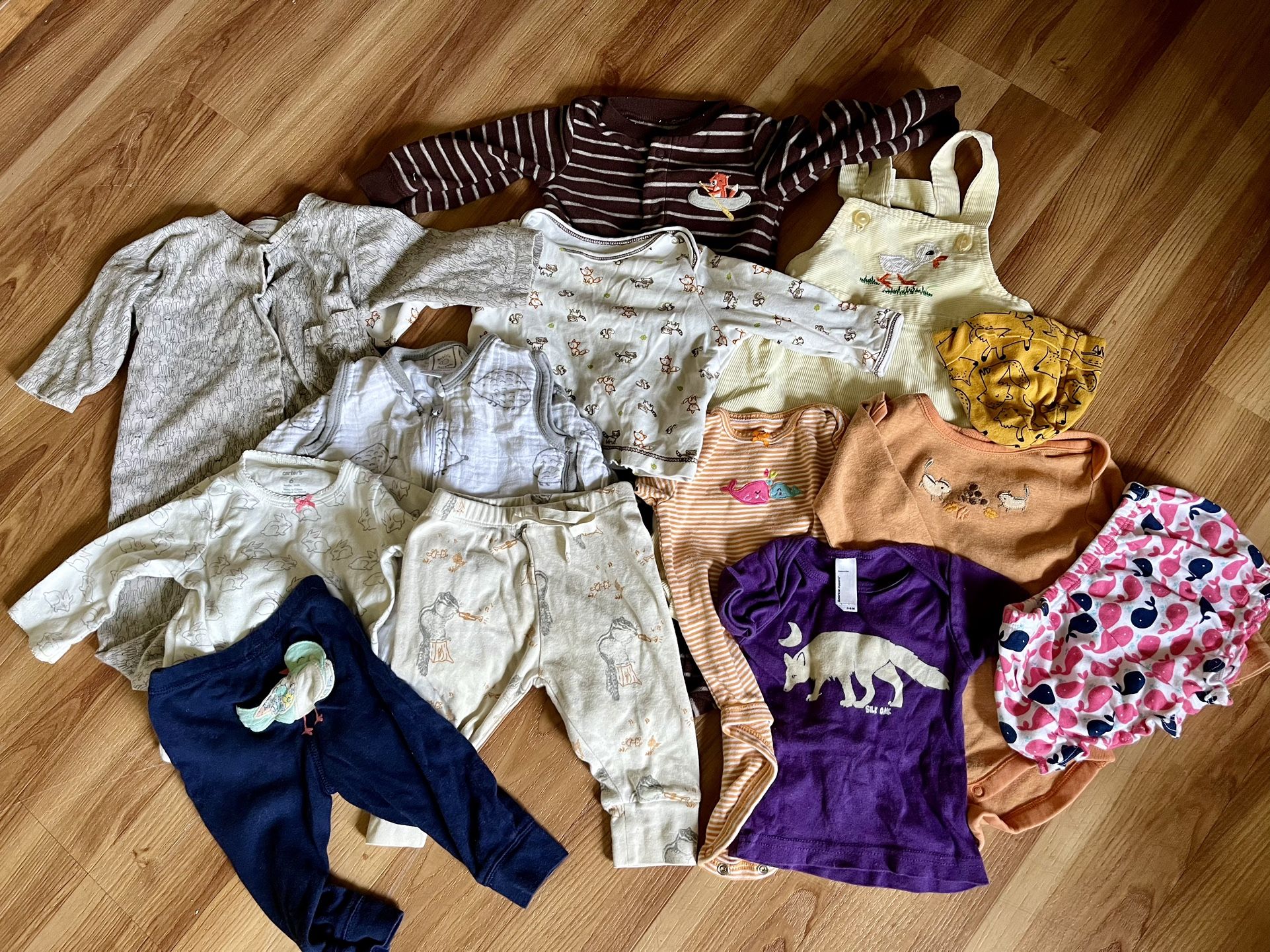 Animal Themed Baby Layette Baby Clothes Lot 13 Pieces 0-12 Months Unisex