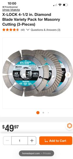 X-LOCK 4-1/2 in. Diamond Blade Variety Pack for Masonry Cutting (3-Pieces)
