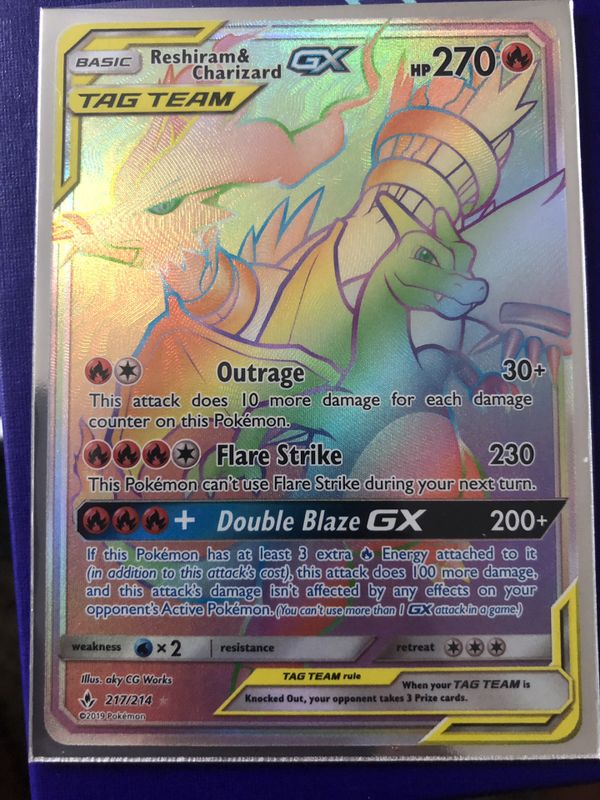 Reshiram Charizard Hyper Rare Unbroken Bonds Pokemon Tcg For