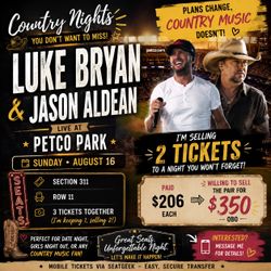 Luke Bryan & Jason Aldean concert tickets
