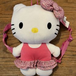New Hello Kitty Plush Bright Colors Backpack Has Sparkly Skirt