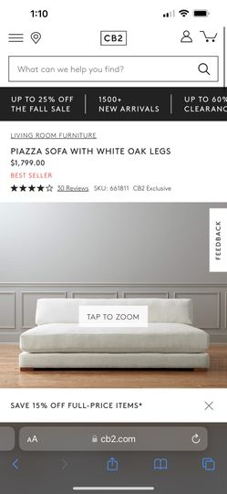 Cb2 piazza Sofa