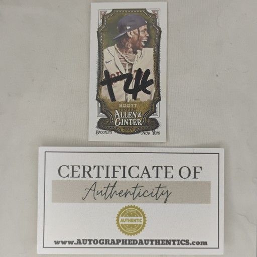 Travis Scott On-Card Autograph 2024 Topps Allen & Hines Mini (Comes With Authentication Card & Authentication Sticker)
