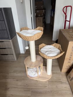 39"3-Tier Cat Tree Activity Tower Condo Furniture with Cozy Plush Cushion