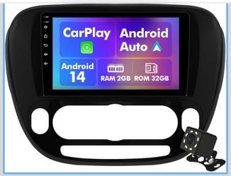 9” Double din radio for Kia Soul 2014-2019 Android 14 Car Radio for 2+32G Carplay Android Auto
