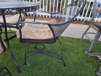 Wrought Iron Patio Chair with Cushion