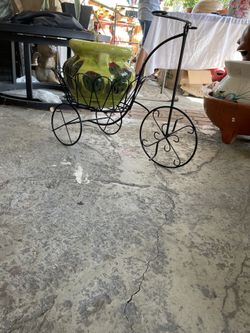 metal bicycle with pots