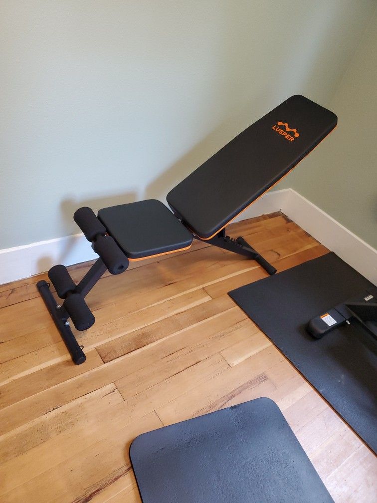 Lusper Weight Bench for Home Gym, Adjustable and Foldable 700LB/800LB Weight Bench, Multi-Purpose Workout Bench for Bench Press Sit up Incline Flat De