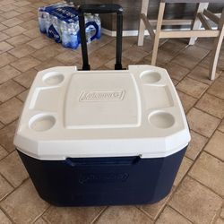 Coleman Cooler With Handle And Cup Holders