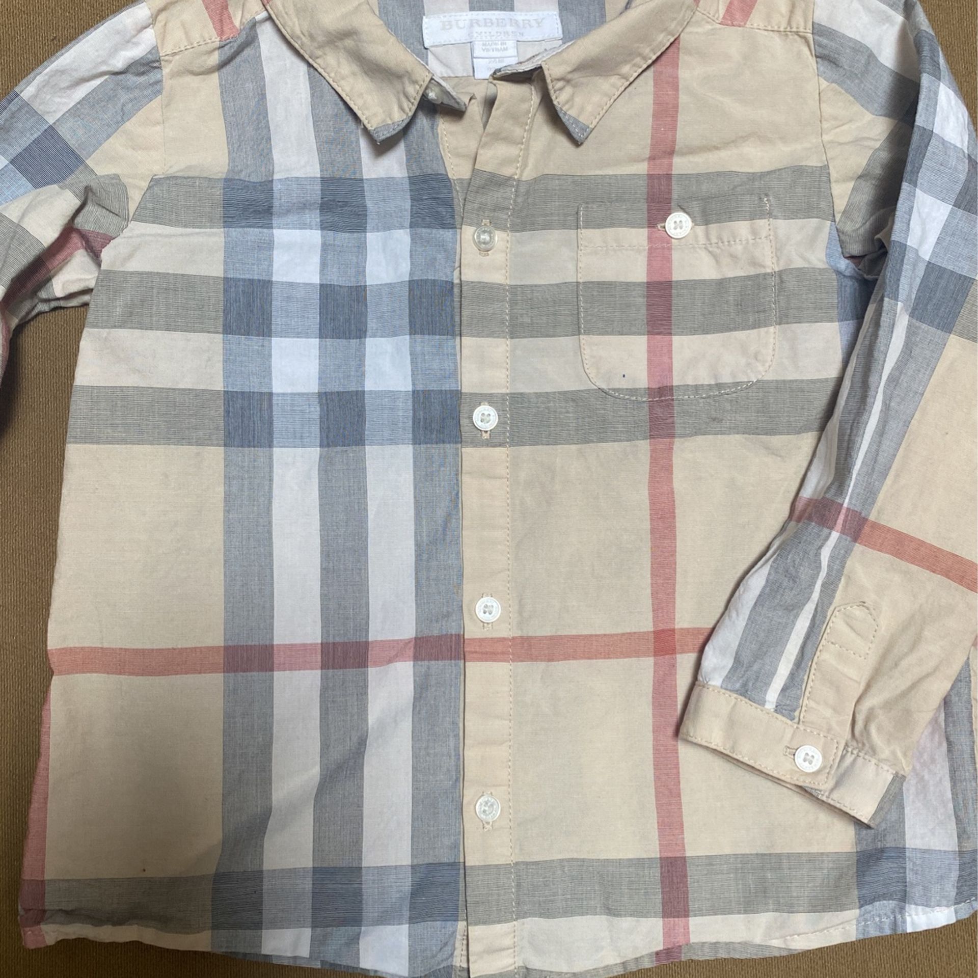 Burberry Boys Dress Shirt Plaid 24 Months 24m