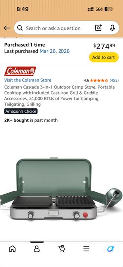Coleman 3-in-1 Camping Stove - Brand new in box