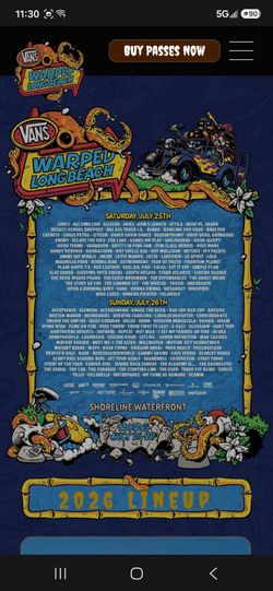 Warped tour long beach - 2day wristband