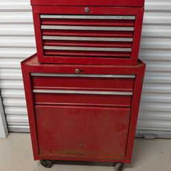 2-Piece Rolling Tool Chest & Cabinet – Red – Good Condition