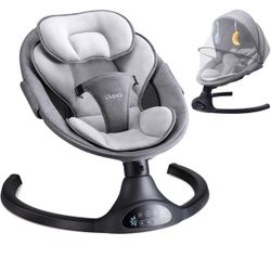 Larex Baby Swing for Infants | Electric Bouncer for Babies,Portable Swing for Baby Boy Girl,Remote Control Indoor Baby Rocker with 5 Sway Speeds,1 Sea