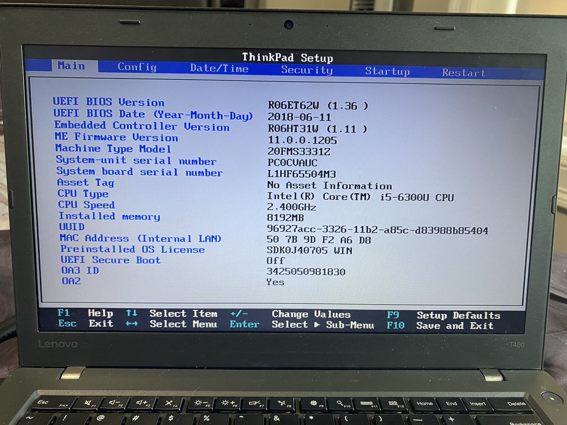 Lenovo t460