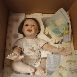 Ashton Drake Baby Boy Doll With A Duck Toy 