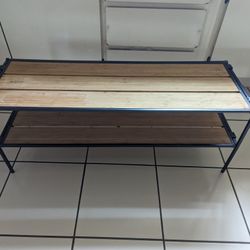 Origami Folding Shoe Rack Bamboo Wood Storage Organizer Folds Flat 3'x14" x 18h  Pier 1 Pottery Barn Closet Shelf  Linens Clothing 