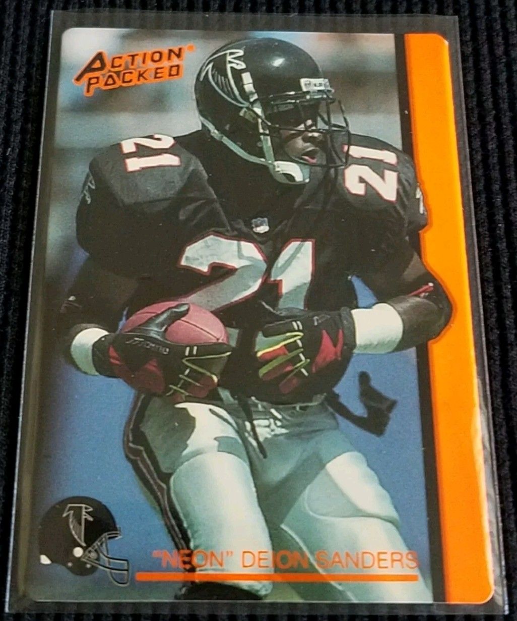 DEION SANDERS 1992 ACTION PACKED #84N Alanta Falcons MINT "NEON" Football Card