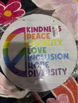 Pride Wall Hanging Sign – Kindness, Peace, Equality, Love