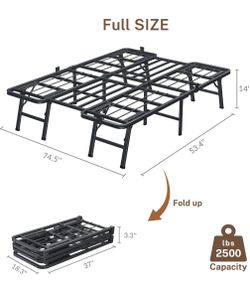 Folding full size bed frame