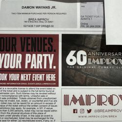 Valentines -Damon Wayne’s JR- Improv Tix