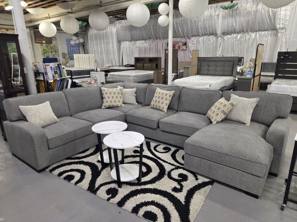 SECTIONAL MICROFIBER GRAY