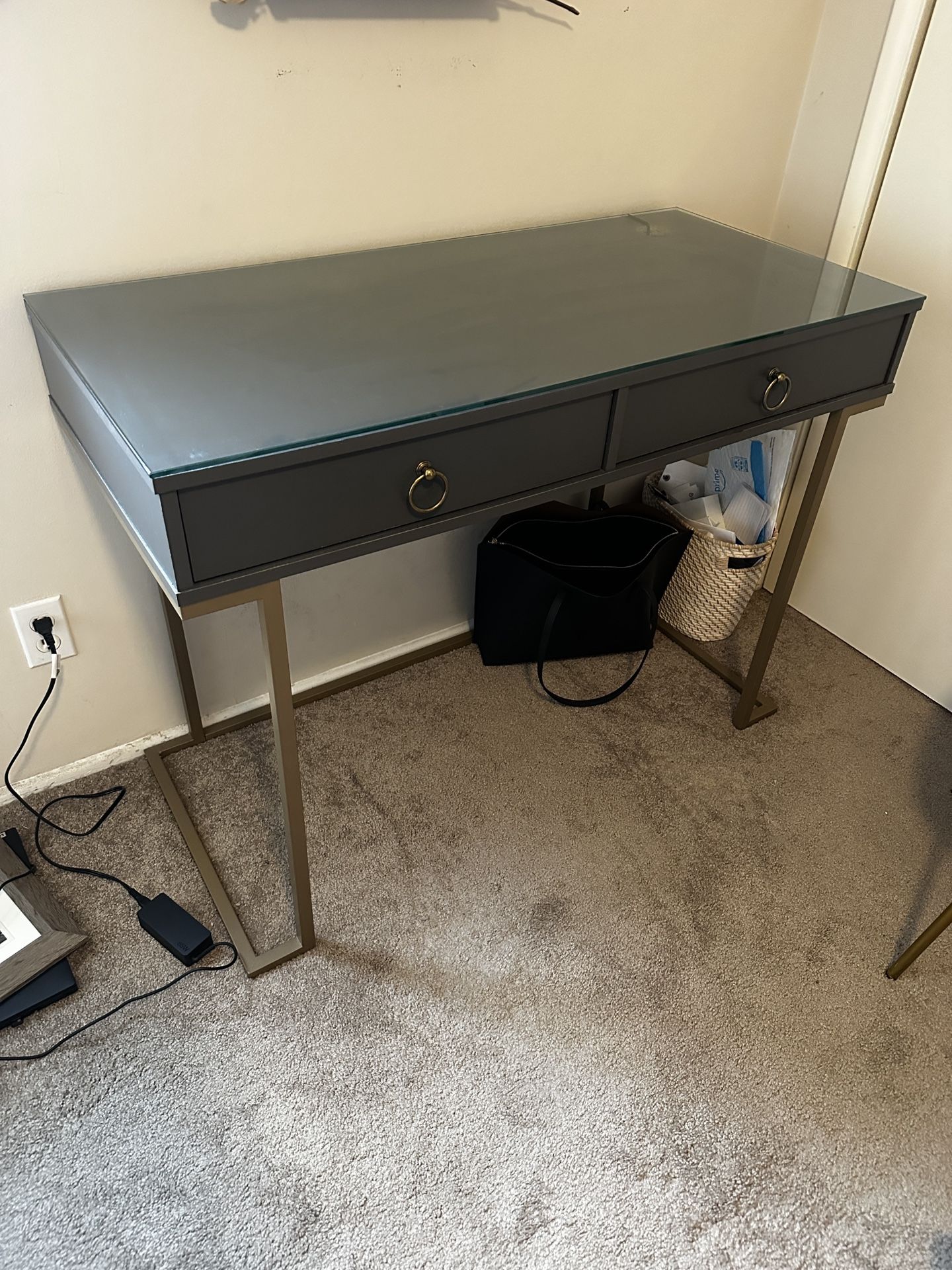Desk With Custom Glass Top