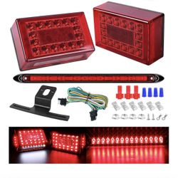 LIMICAR 6" LED Trailer Light Kit, 12V LED Submersible Boat Trailer Lights, Stop Turn Tail License Plate Brake Running LED Tail Lights w/ 29FT Trailer 