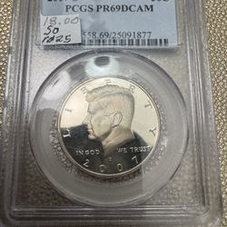 2007 Proof 69 Deep Cameo Kennedy Half Dollar .50c