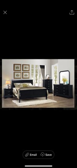 queen bedroom set dresser bed frame nightstand mirror NEW