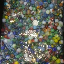 Large Bag Of Multiple Sizes Glass Marbles In Gallon Size Zip Lock Bag