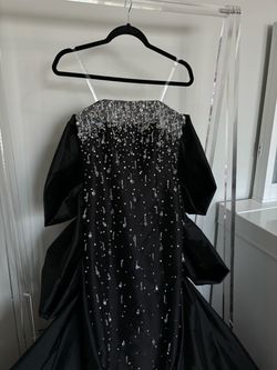Black embellished crystal gown
