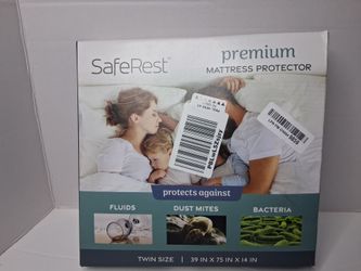SafeRest Waterproof Twin Size Mattress Protector - Fitted with Stretchable Pockets - Machine Washable Cotton Blend Mattress Cover for Bed new selling 