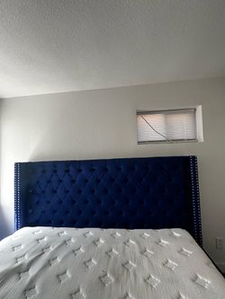 King Bed and Blue Frame