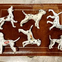 Lot Of 6 VTG Bone China Porcelain Miniature Dalmatian Dog Figurine Statues Japan