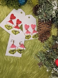 Grinch Clay Earrings