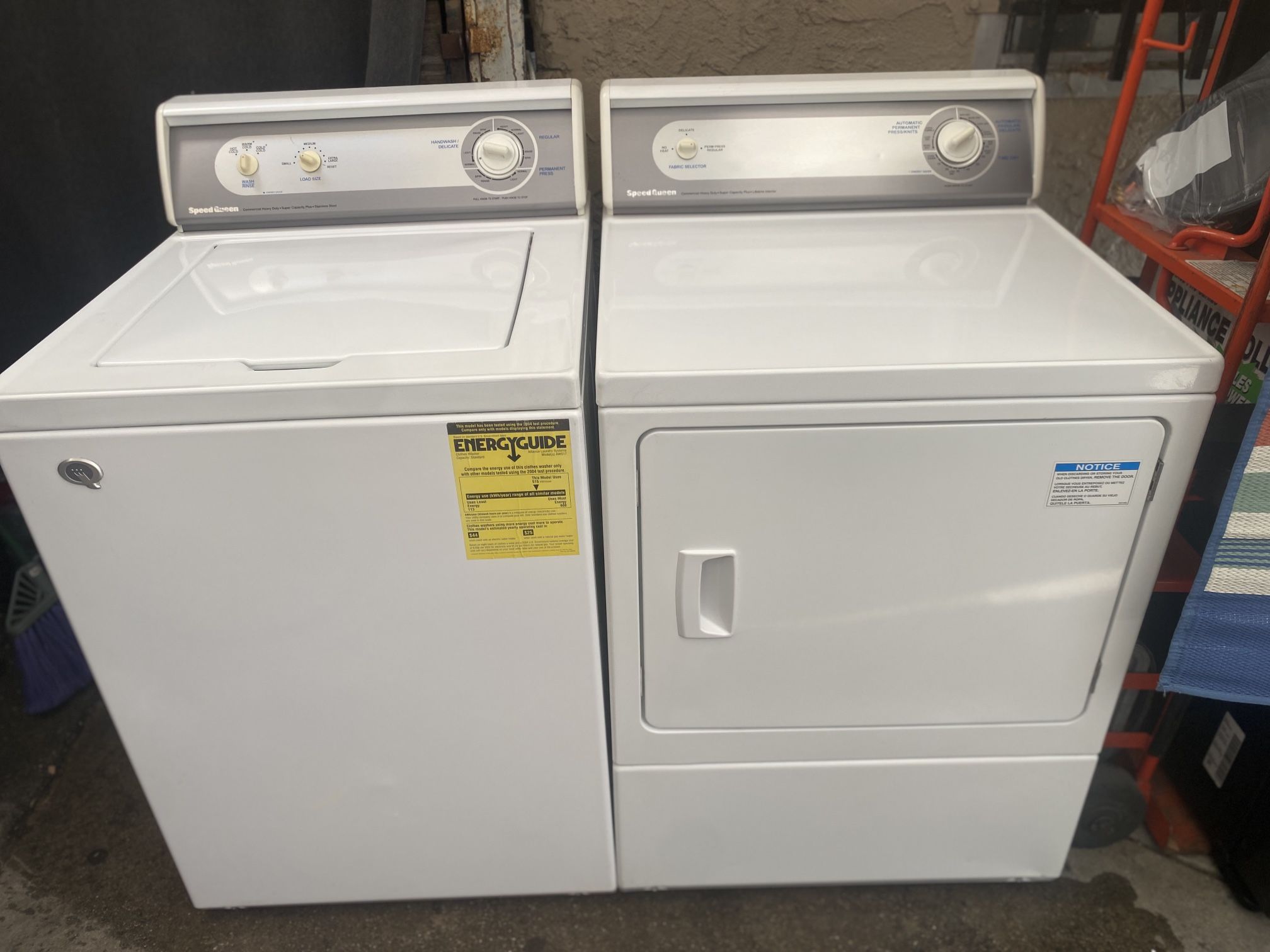 Speedqueen Set Washer And Dryer