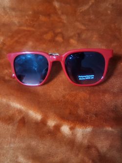 Red cool looking  woman  shades