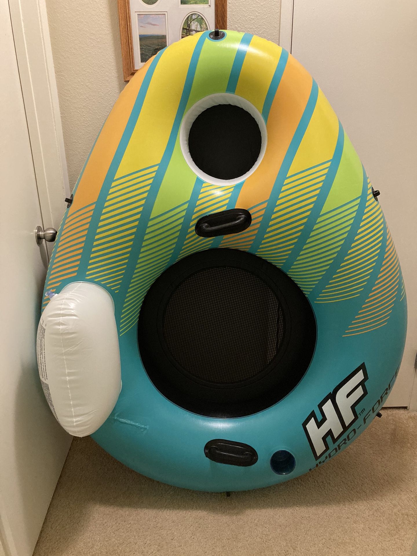 Patched - Hydro Force Inflatable River Float Tube Ring Float with Holder Compartment