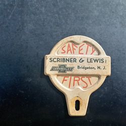 Vintage Chevrolet Dealership License Plate Topper Nice 