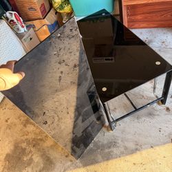 2 Shelf Black glass TV stand / Media Center