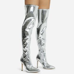 Silver Boots Size US6 W