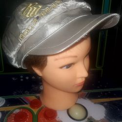 Vintage Roca Wear silver w/ gold embroidery logo cap /OSFM