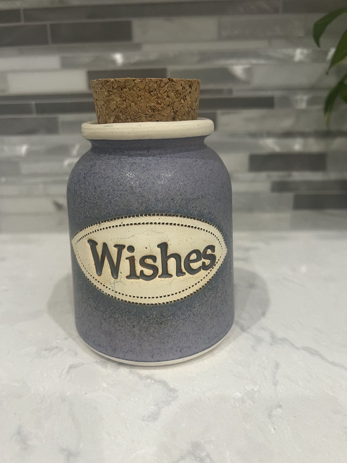Wishes Ceramic Jar, Cork Topper