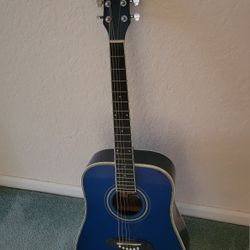 BLUE...OSCAR SCHMIDT OG1TBL-A...3/4 SIZE DREADNOUGHT ACOUSTIC GUITAR 