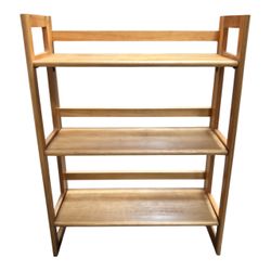 Folding Wooden 3-Tier Bookshelf / Display Shelf